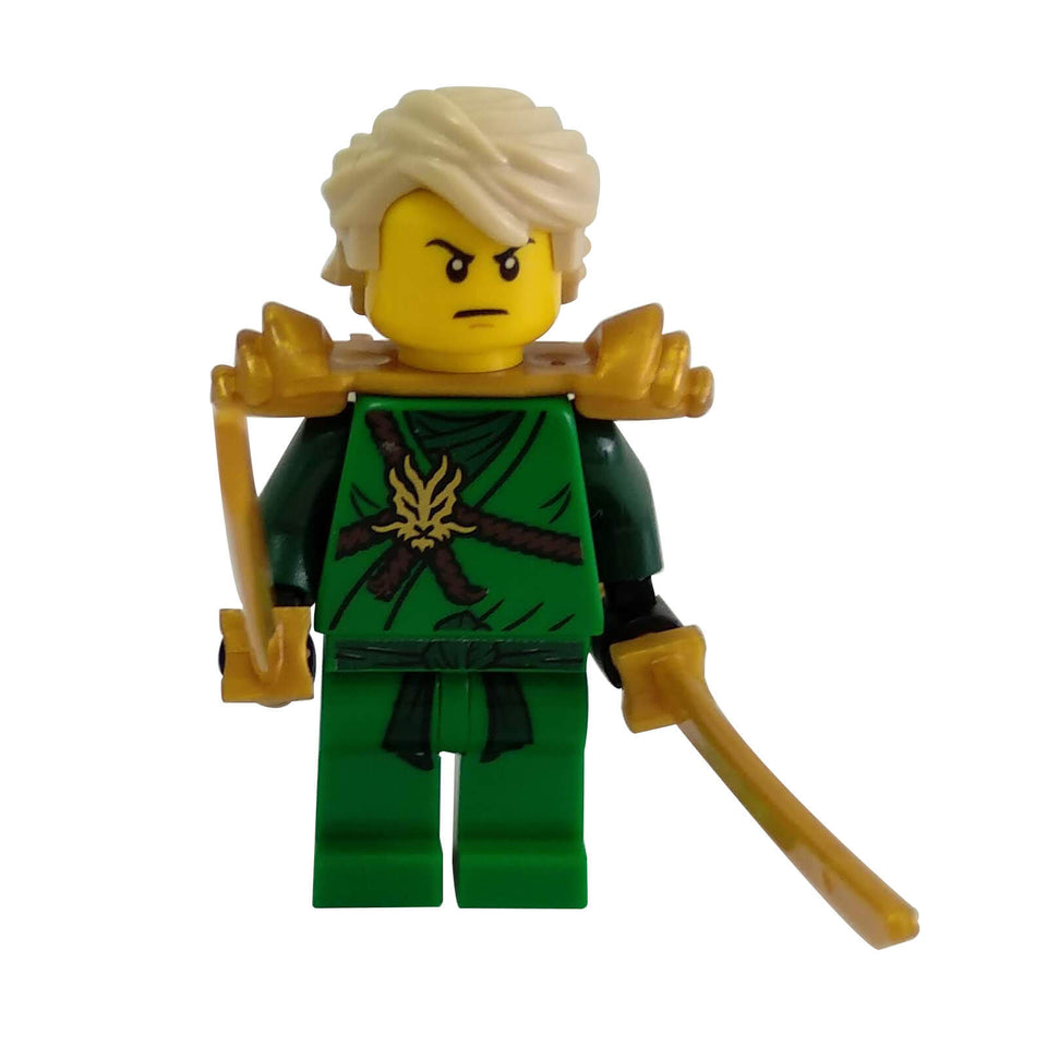 LEGO® Ninjago Lloyd minifigure in Honor Robes holding golden katana, Day of the Departed edition
