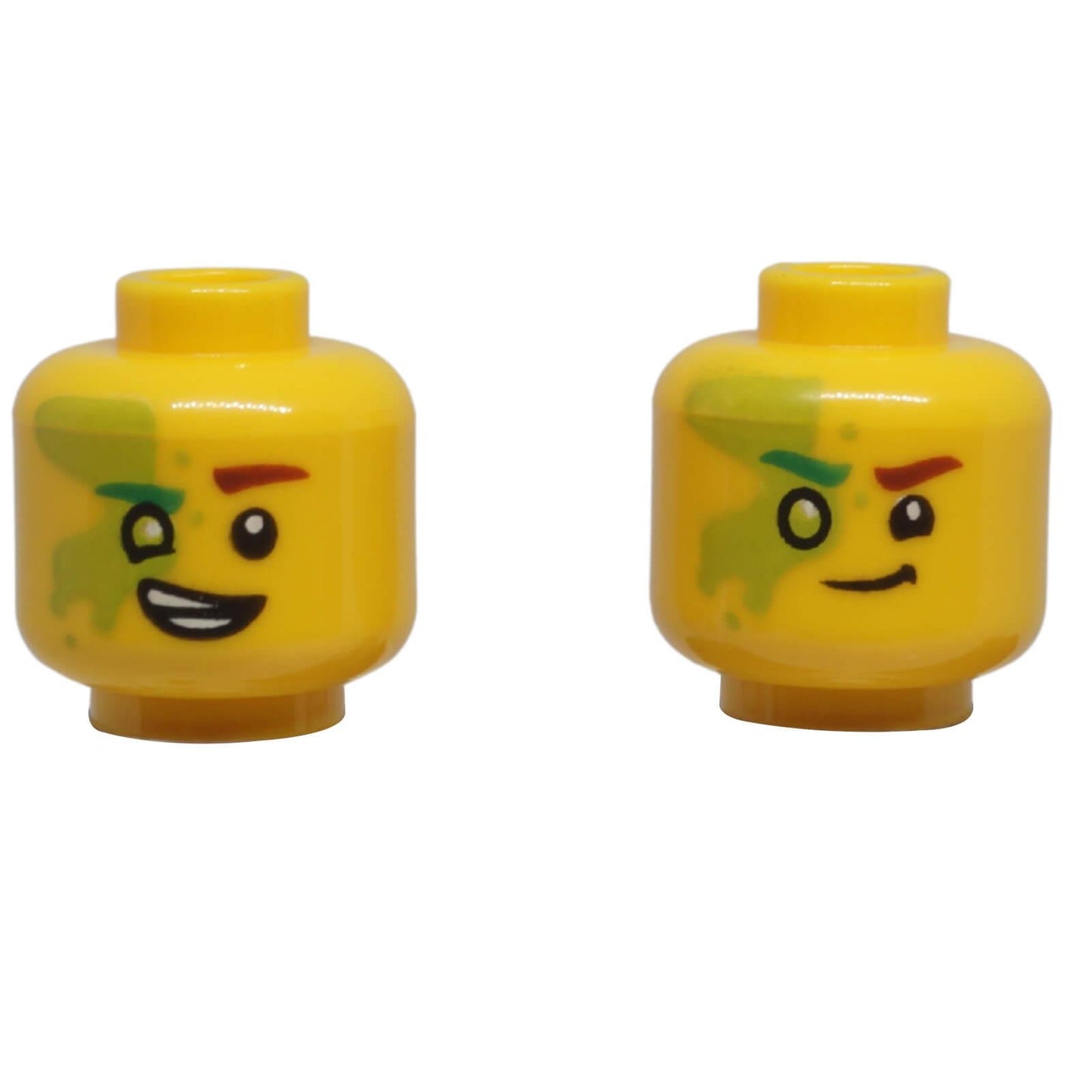 LEGO lopsided slime head 3626pb3667 with dual-sided facial expressions