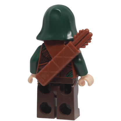 Rear view of Mirkwood Elf Archer minifigure lor078 with reddish brown arrow quiver