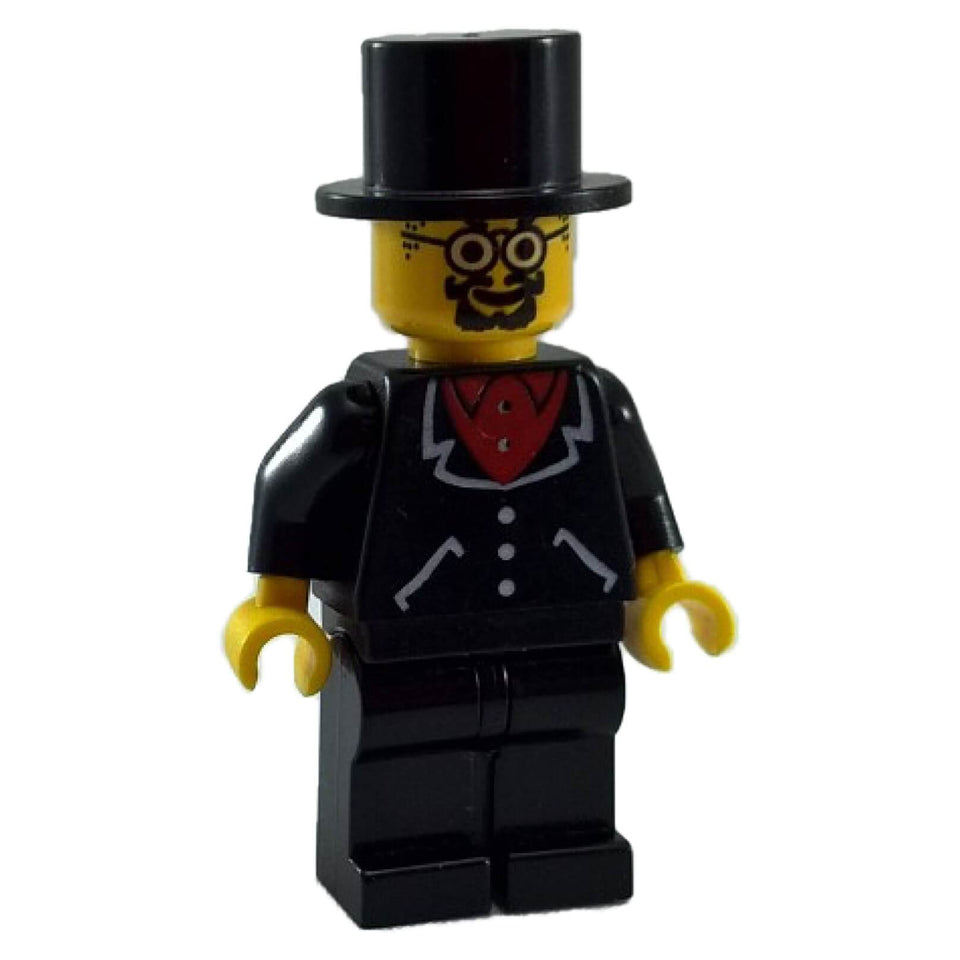 LEGO® Lord Sam Sinister Adventurers minifigure adv038 wearing black suit and top hat