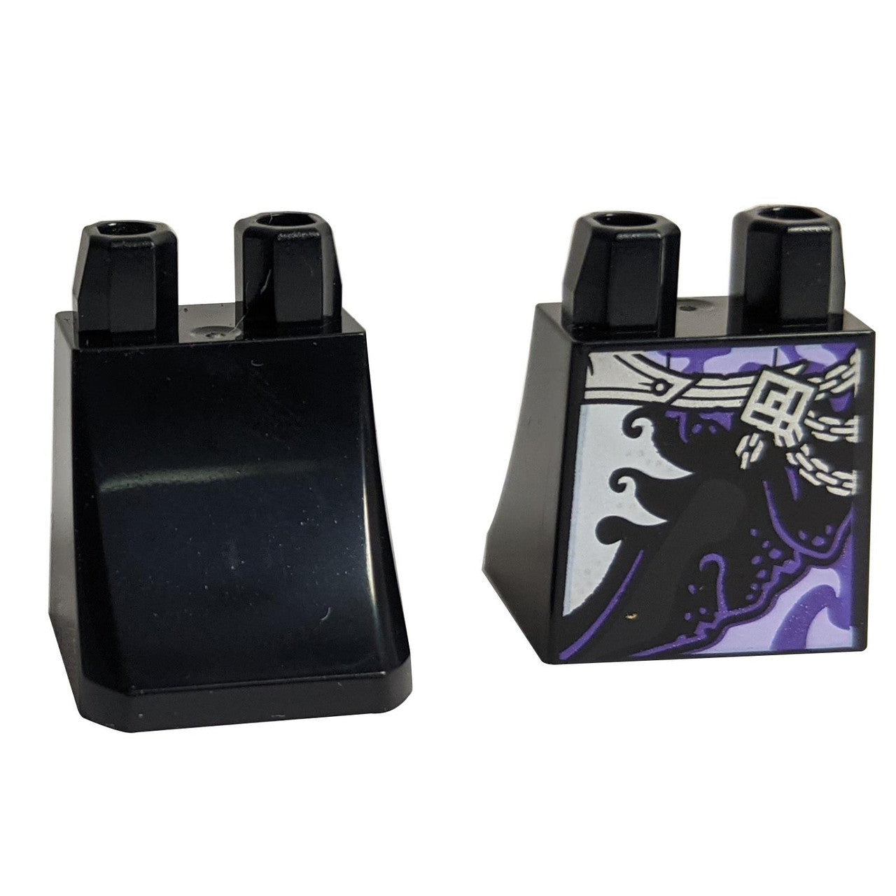 LEGO® lower body skirt element 36036pb028 with printed belt, chain detail and purple pattern