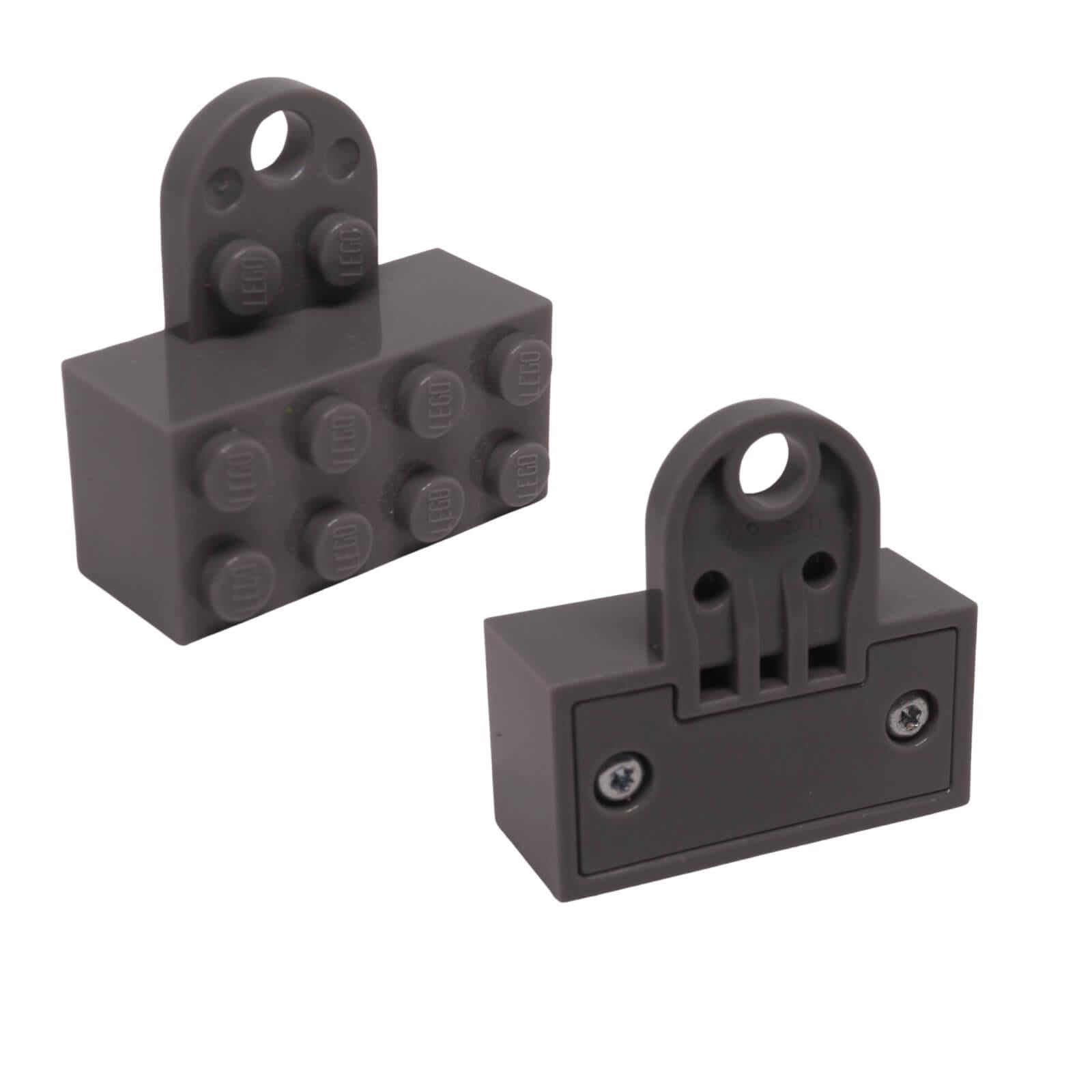 LEGO magnet brick 74188c01 with sealed magnetic base and extension plate dark bluish gray