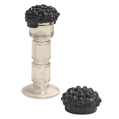 Black: Black LEGO® male coiled hair piece with short straight sides