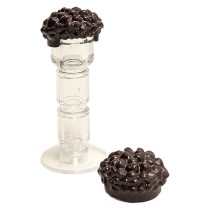 Dark brown LEGO® male coiled hair piece with short straight sides