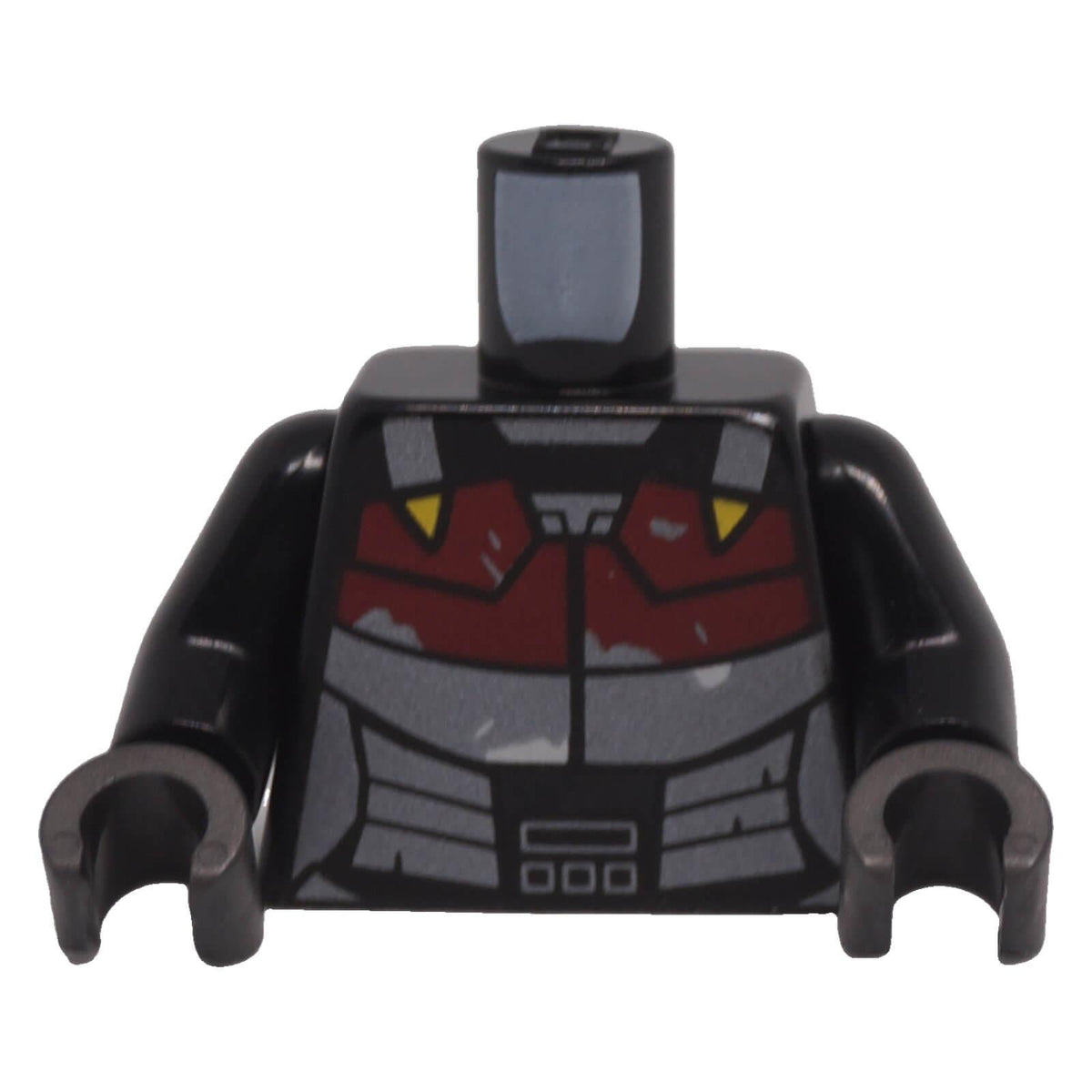 LEGO Star Wars Mandalorian torso 973pb6483c01 front with dark red and silver armour