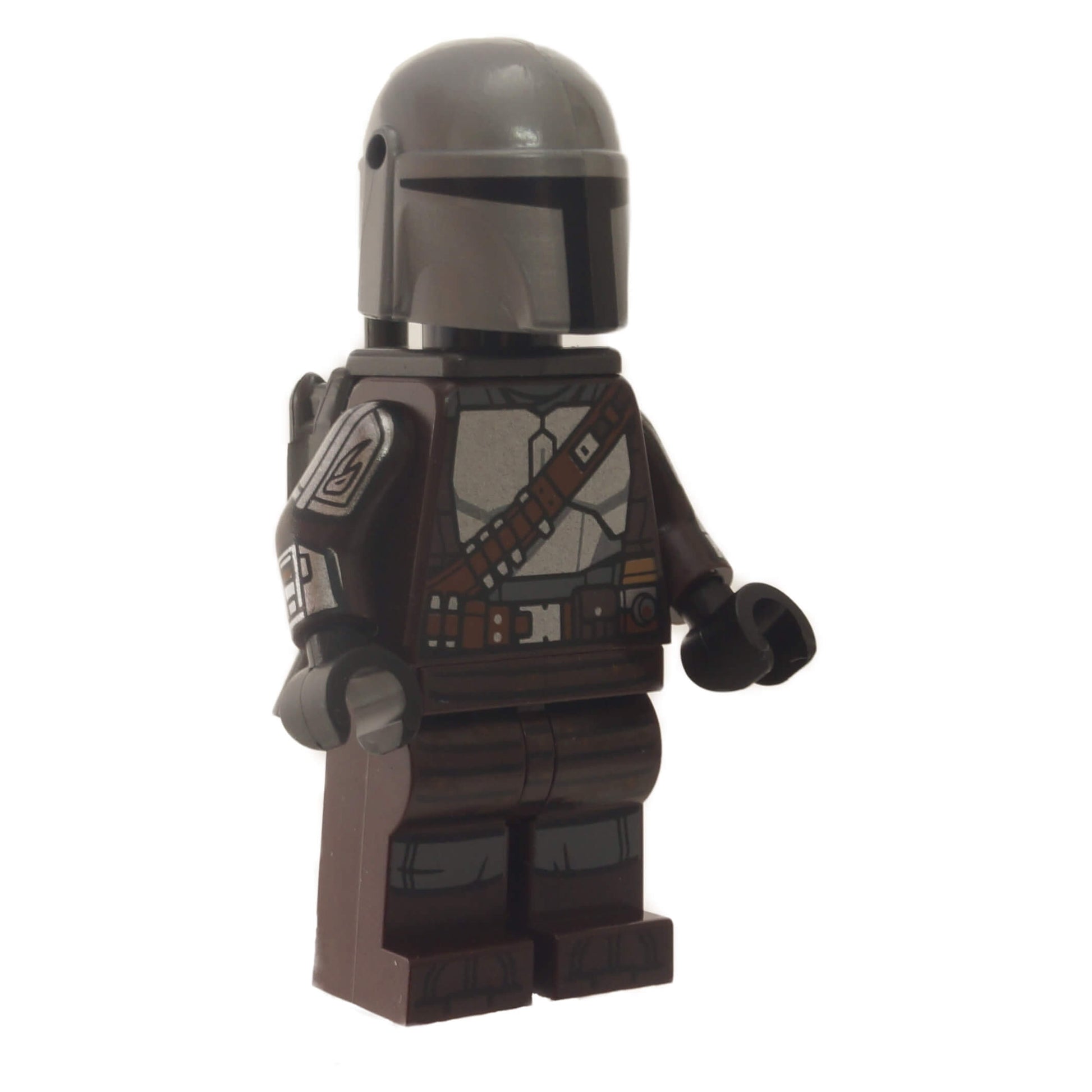 LEGO The Mandalorian Minifigure sw1166 with Silver Beskar Armor and Jet Pack - front side
