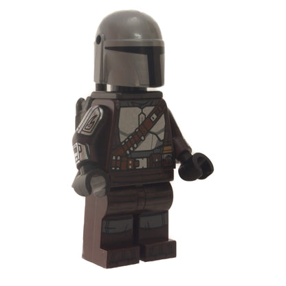 LEGO The Mandalorian Minifigure sw1166 with Silver Beskar Armor and Jet Pack - front side