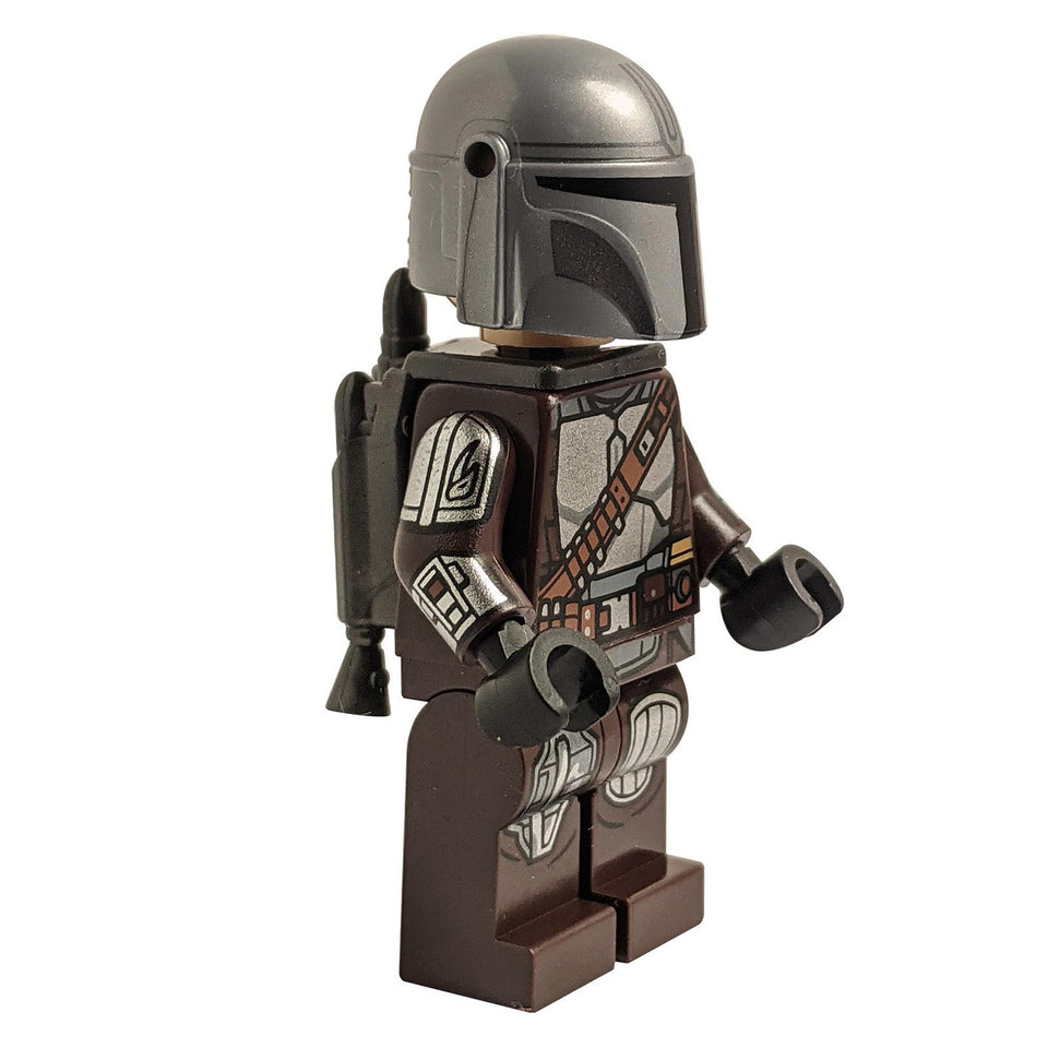 LEGO The Mandalorian Minifigure sw1166 with Silver Beskar Armor and Jet Pack