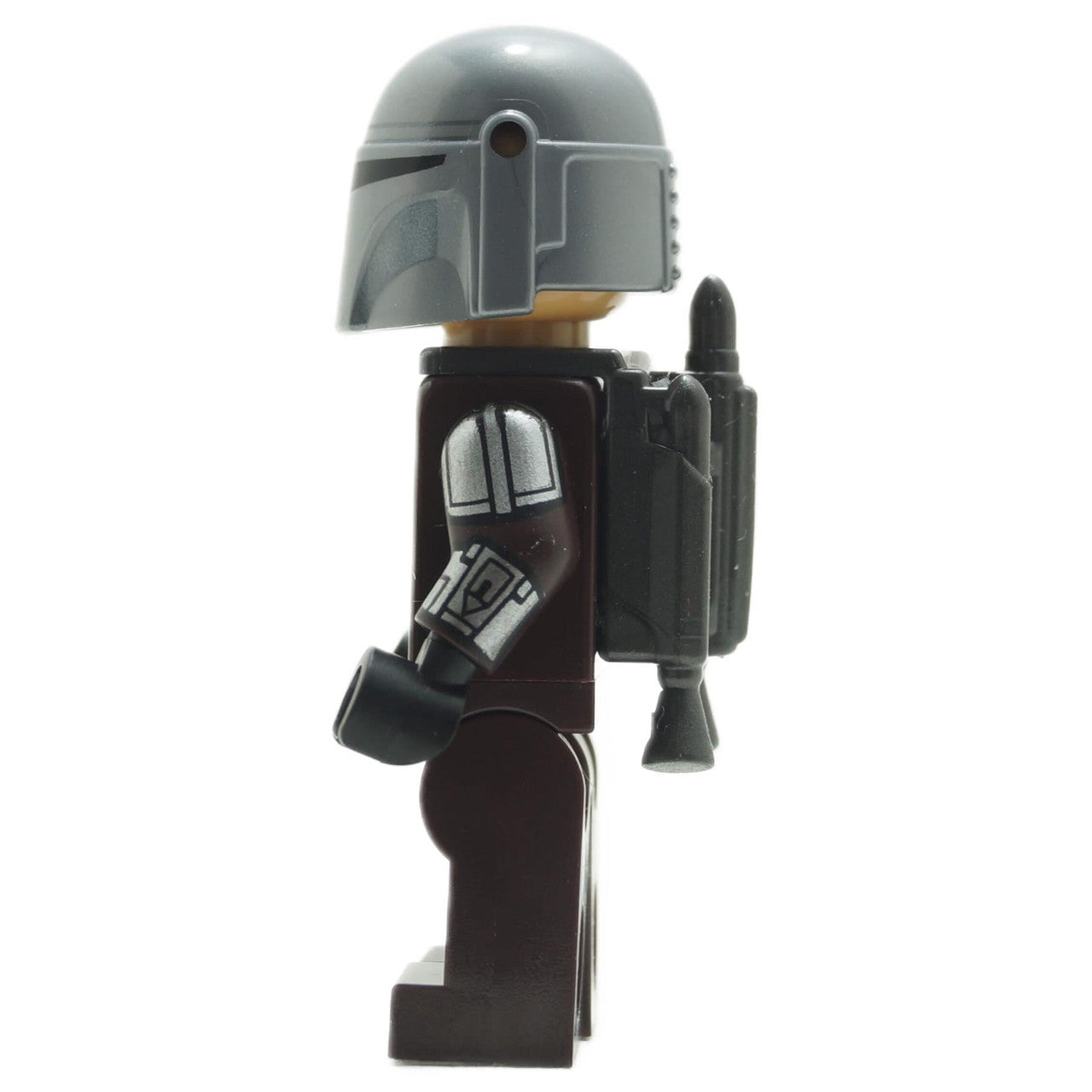 LEGO The Mandalorian Minifigure sw1212 with Silver Beskar Armor Jet Pack and Printed Head