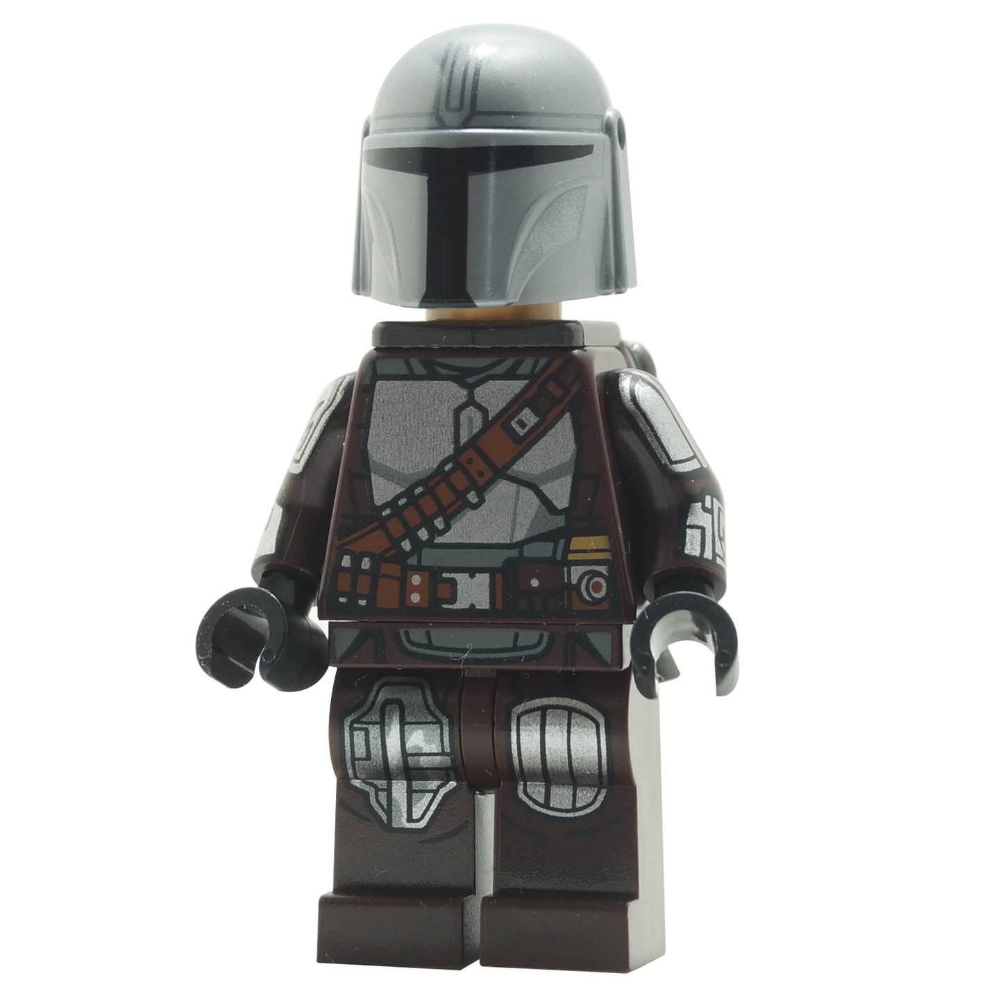 LEGO The Mandalorian Minifigure SW1258 Front View with Silver Beskar Armor