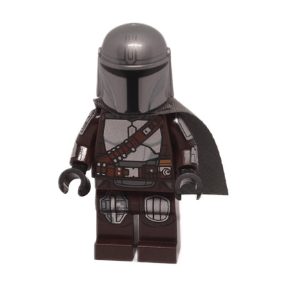 LEGO The Mandalorian Minifigure sw1488 with Silver Beskar Armor Cape and Printed Head
