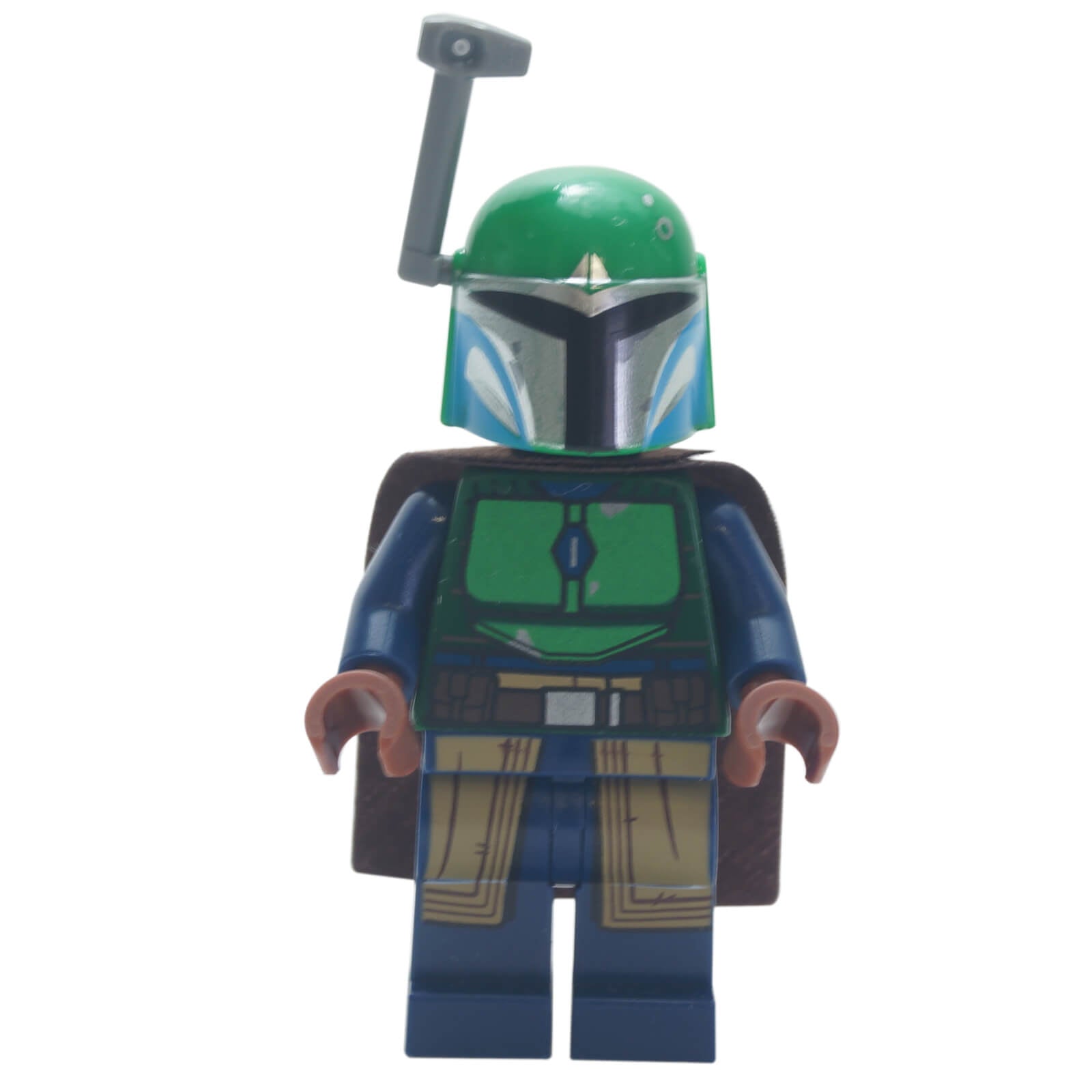 LEGO Mandalorian Warrior Female Minifigure sw1078 with Green Helmet and Brown Cape