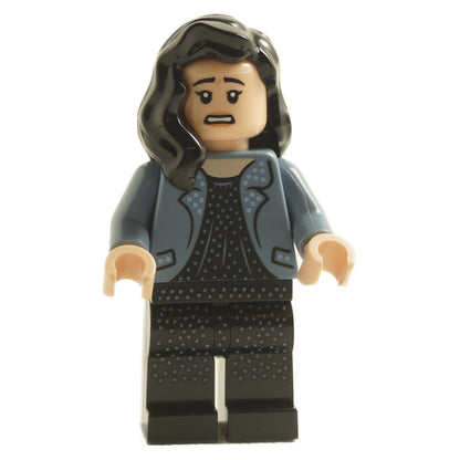 Mary Cattermole minifigure hp344 with dark hair, blue jacket and worried expression