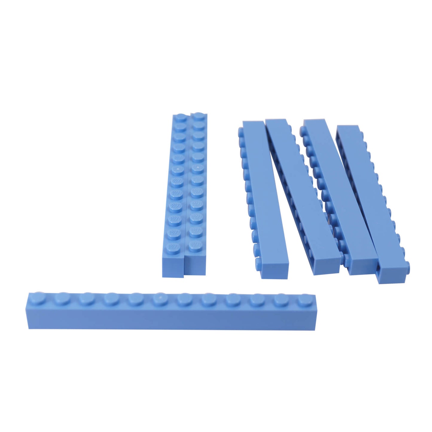 Medium blue brick 1 x 12 part 6112, long rectangular building brick for walls, beams and structural builds
