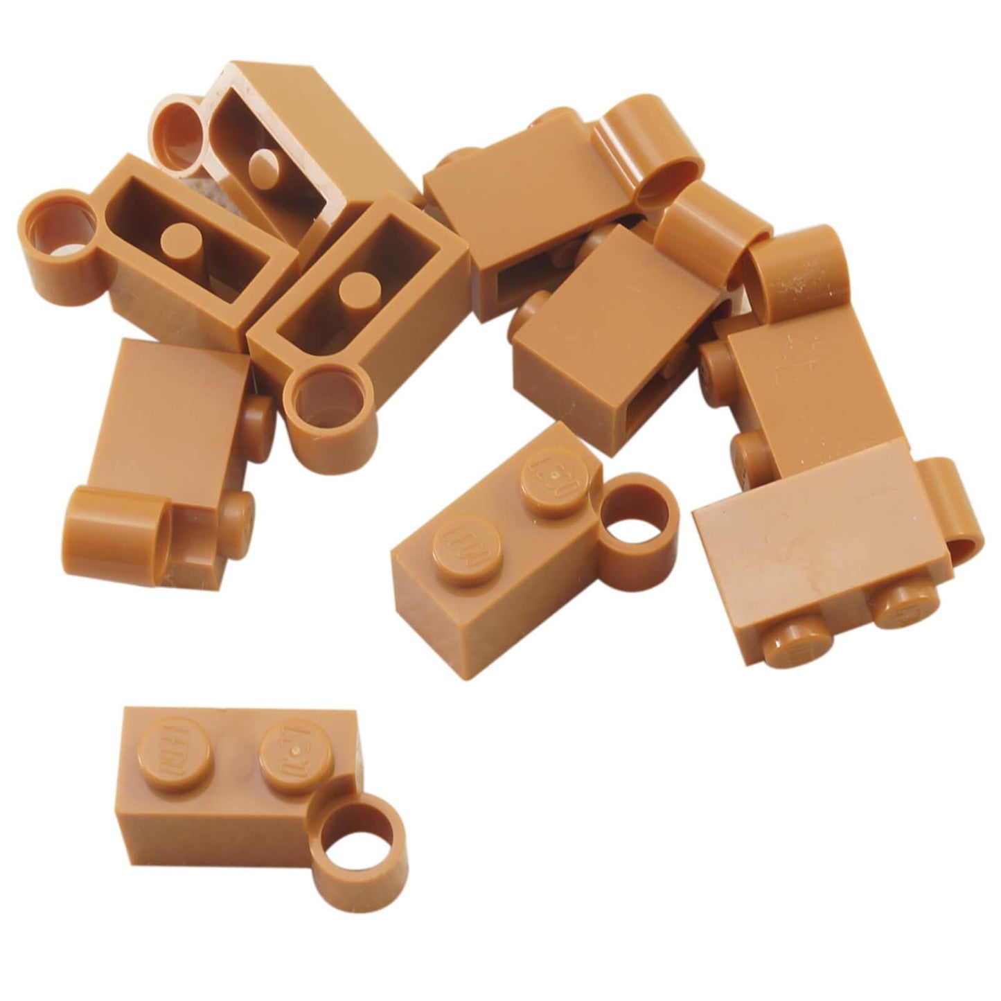 Medium nougat hinge brick 1 x 4 swivel base (3831) for rotating builds, movable sections, and hinge joints
