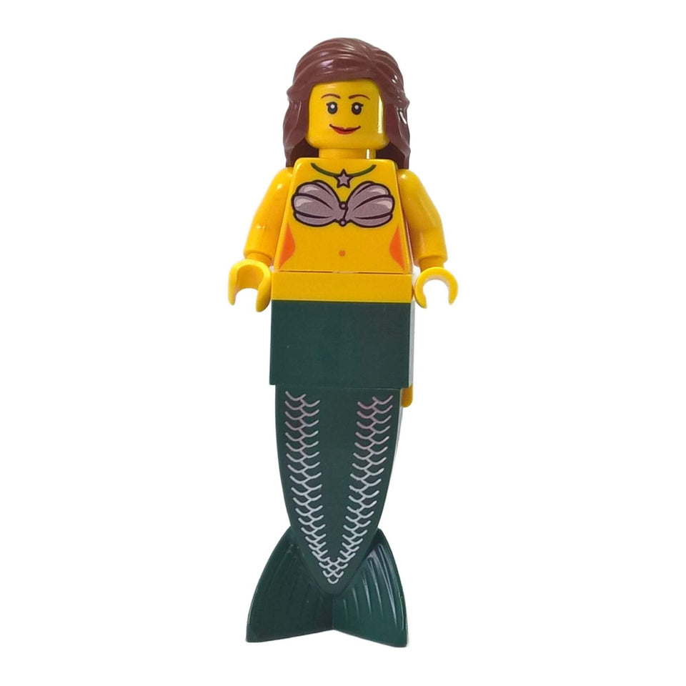 LEGO Mermaid Minifigure pi088 with Long Dark Green Tail