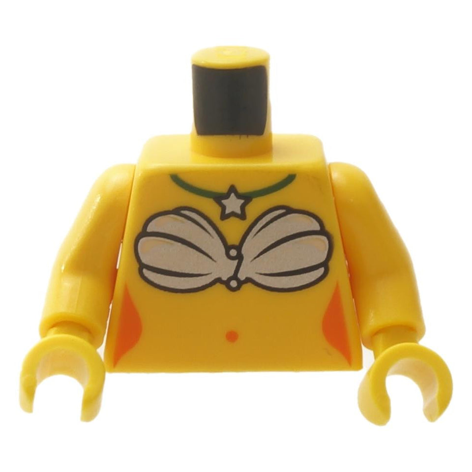 LEGO® mermaid torso with shell bra print, star necklace and decorative front markings