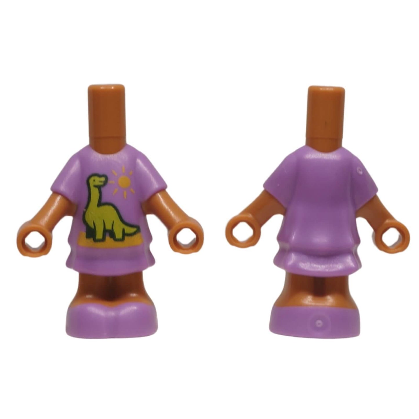 LEGO micro doll body with lavender dress and dinosaur print part 69969pb14