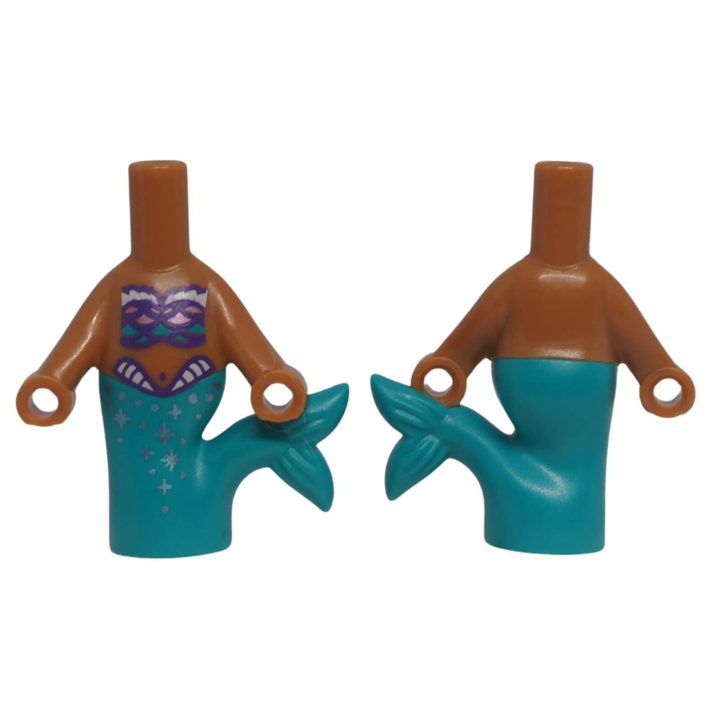 LEGO micro-doll mermaid body 65213pb02 with moulded tail shown front and back