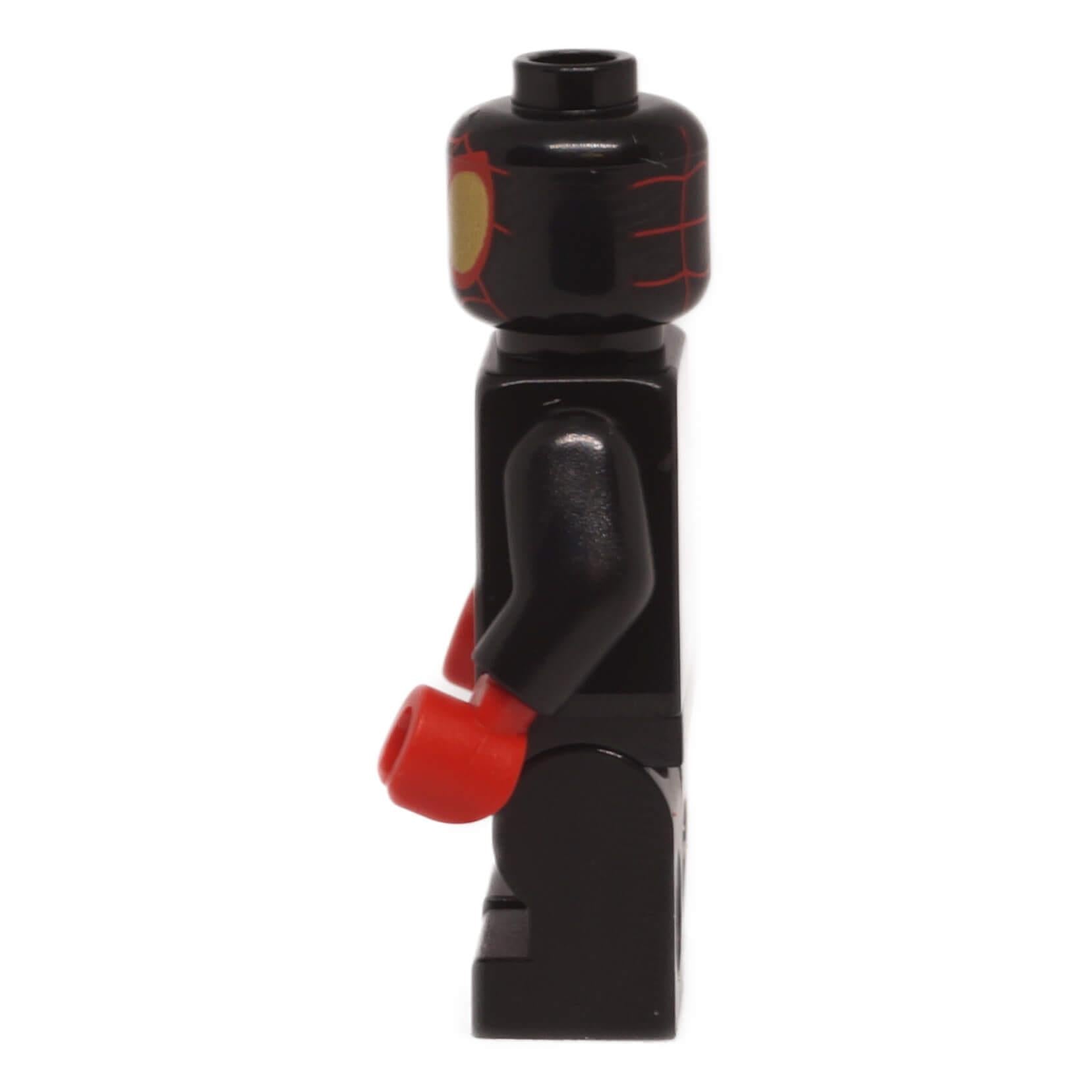 LEGO Marvel Miles Morales Spider-Man Minifigure sh0950 with gold spider logo side