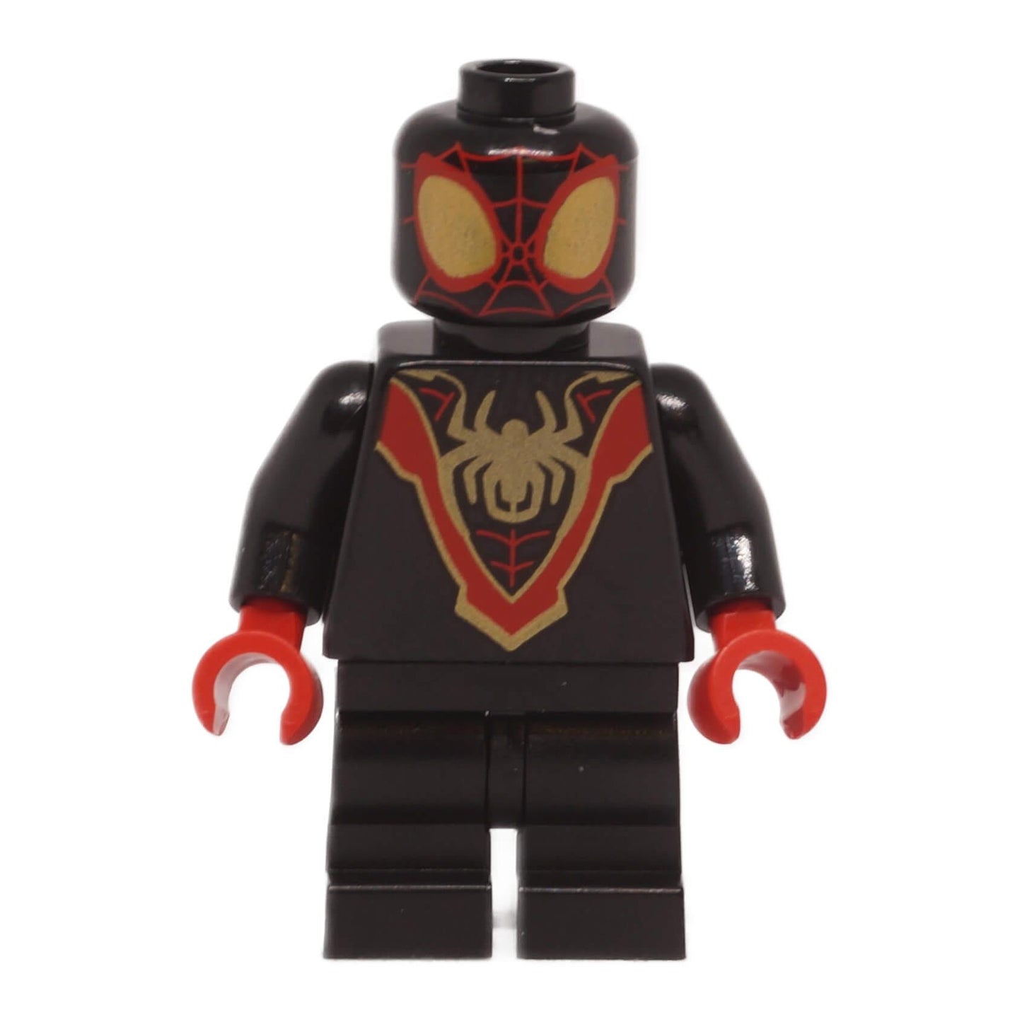 LEGO Marvel Miles Morales Spider-Man Minifigure sh0950 with gold spider logo