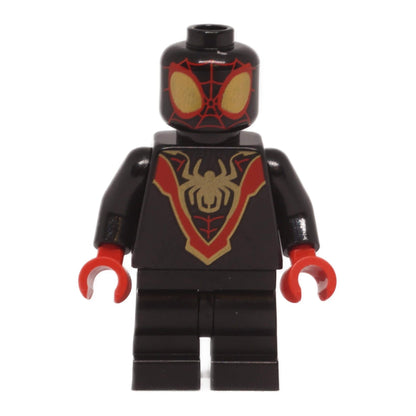 LEGO Marvel Miles Morales Spider-Man Minifigure sh0950 with gold spider logo