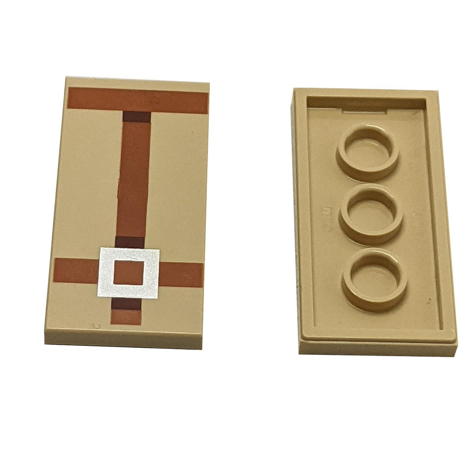 LEGO Tile 2 x 4 with Minecraft camel harness pattern 87079pb1413