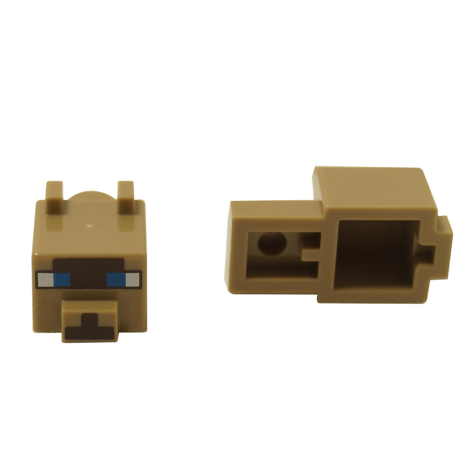 LEGO Minecraft Cat Head 24008pb11 with blue eyes and dark brown facial markings