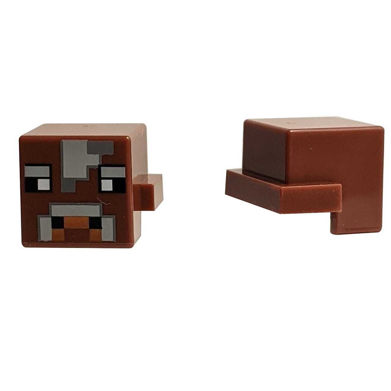 LEGO Minecraft Cow Head 19727pb003 with light bluish gray and dark bluish gray facial markings
