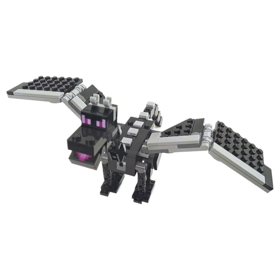 Brick built Minecraft Ender Dragon with square wings minedragon03 from set 21151
