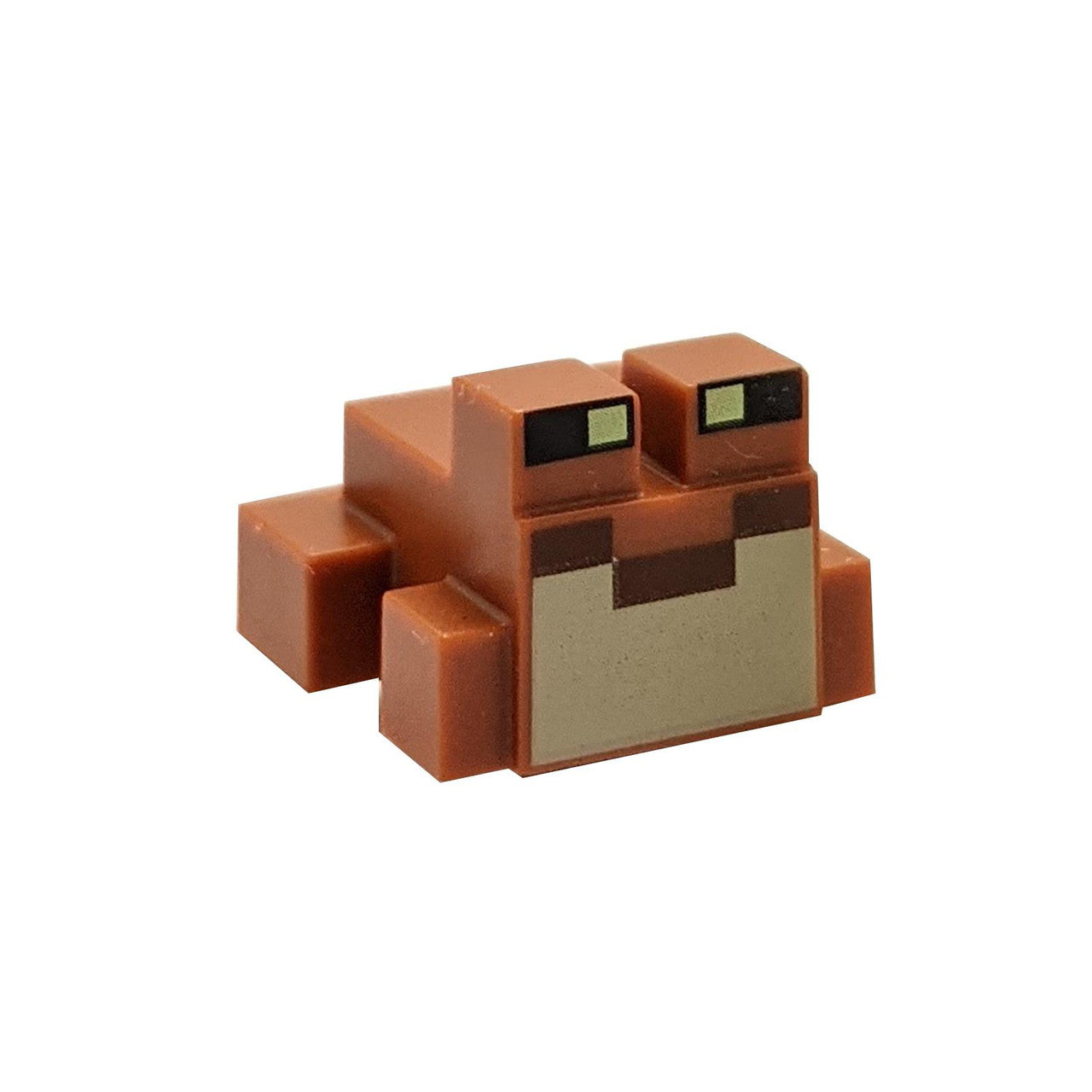 LEGO Minecraft frog 3128pb01 animal piece with tan vocal sac and printed eyes for swamp and pond builds