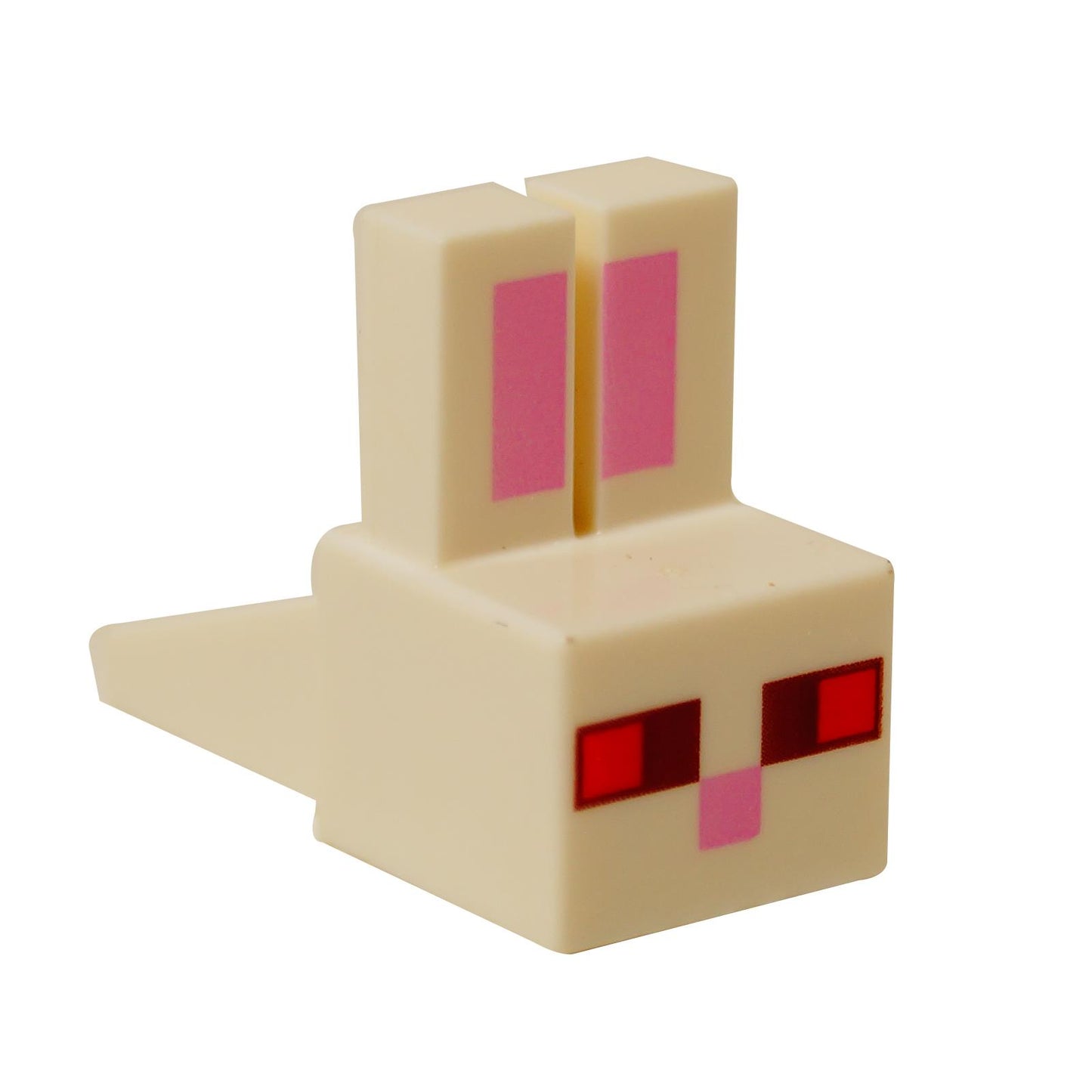 LEGO® Cabeza de Conejo Asesino de Minecraft con orejas y ojos pixelados, pieza de cabeza de conejo cuadrada del tema de Minecraft