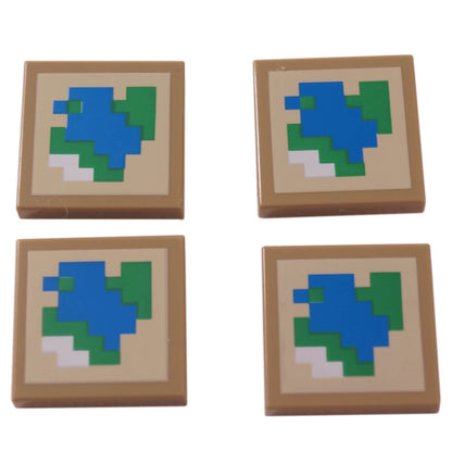 LEGO Minecraft map printed tile 3068pb1103 lot 4