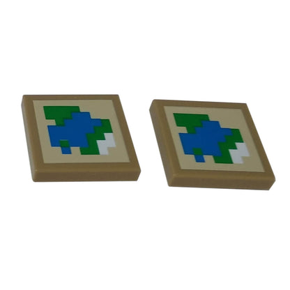 LEGO Minecraft map printed tile 3068pb1103 lot 2