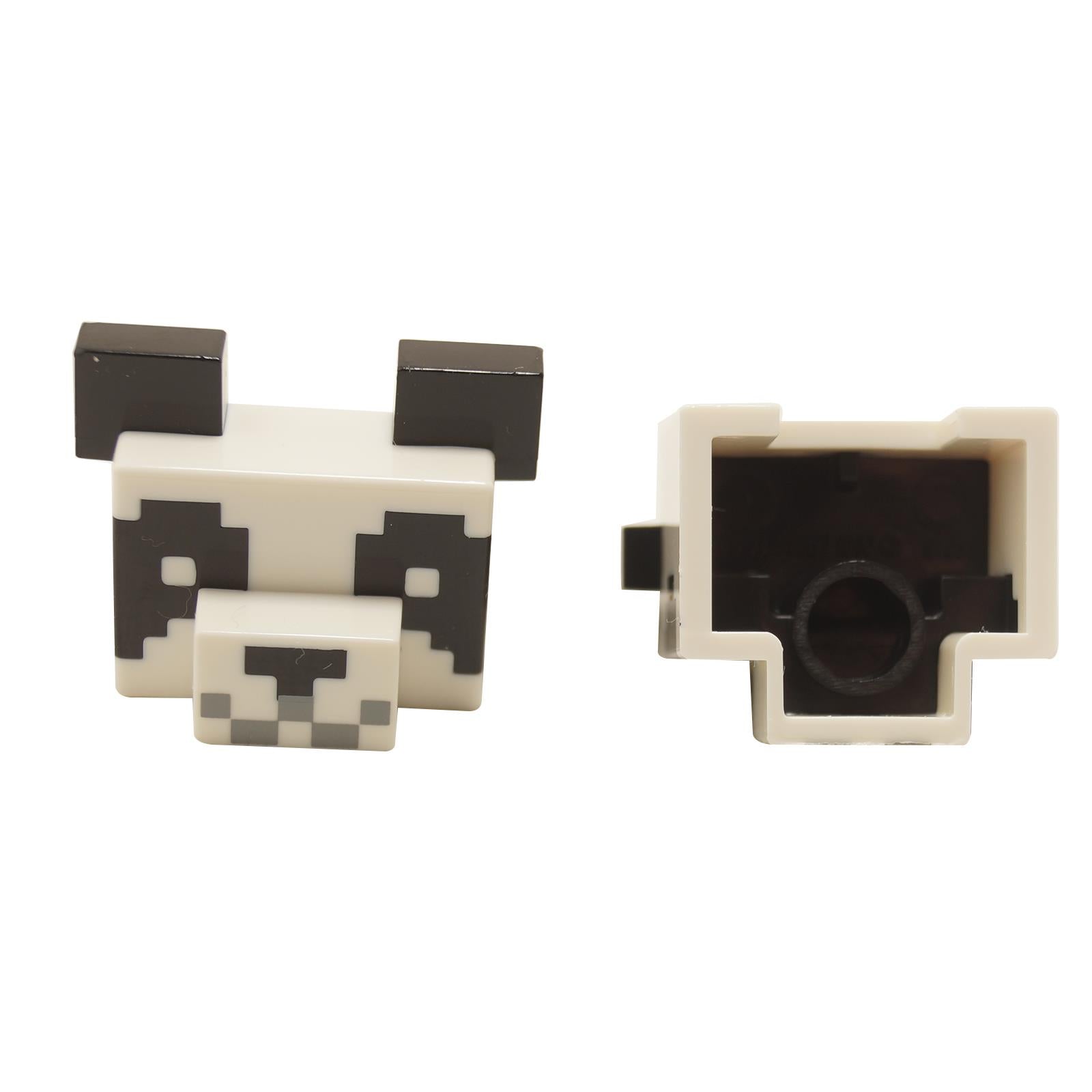 Minecraft Panda Head – Pixelated black and white panda head with square eyes and block-style printed face design