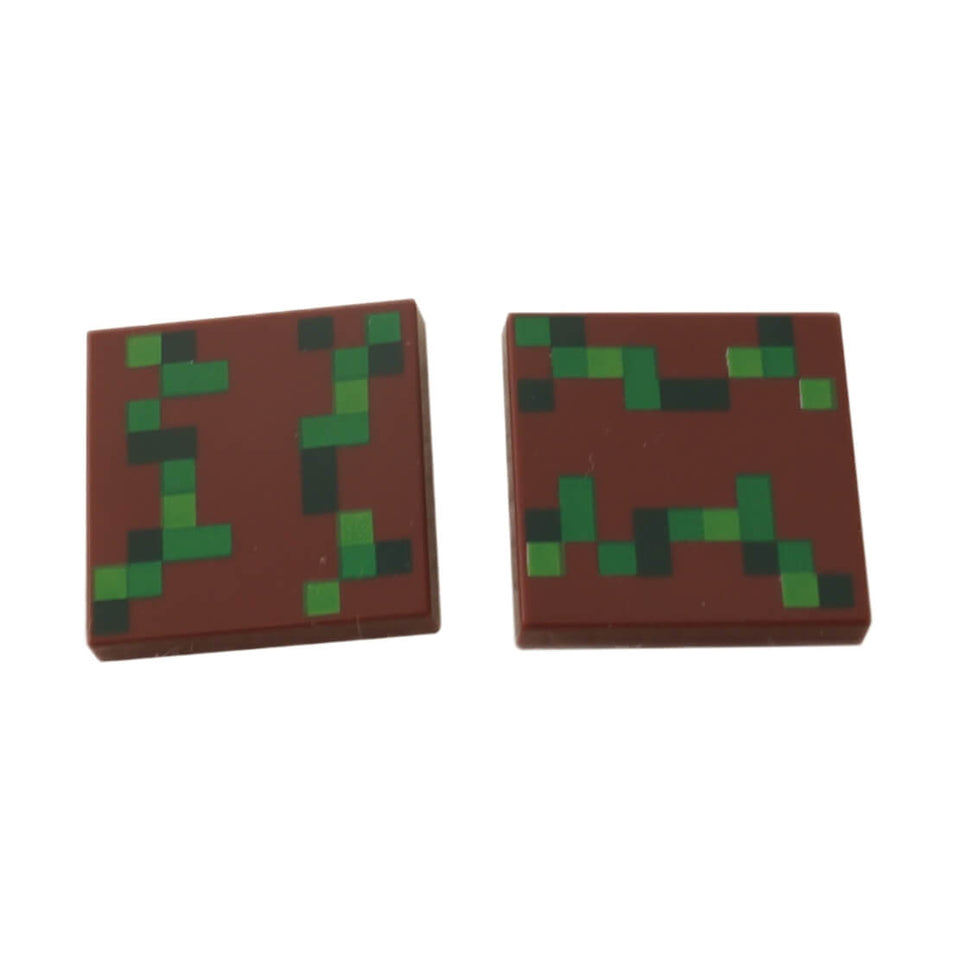 LEGO Minecraft pixelated green printed tile 3068pb1790