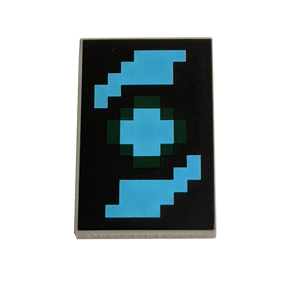 LEGO Minecraft shield printed tile 26603pb374 with pixelated shield design