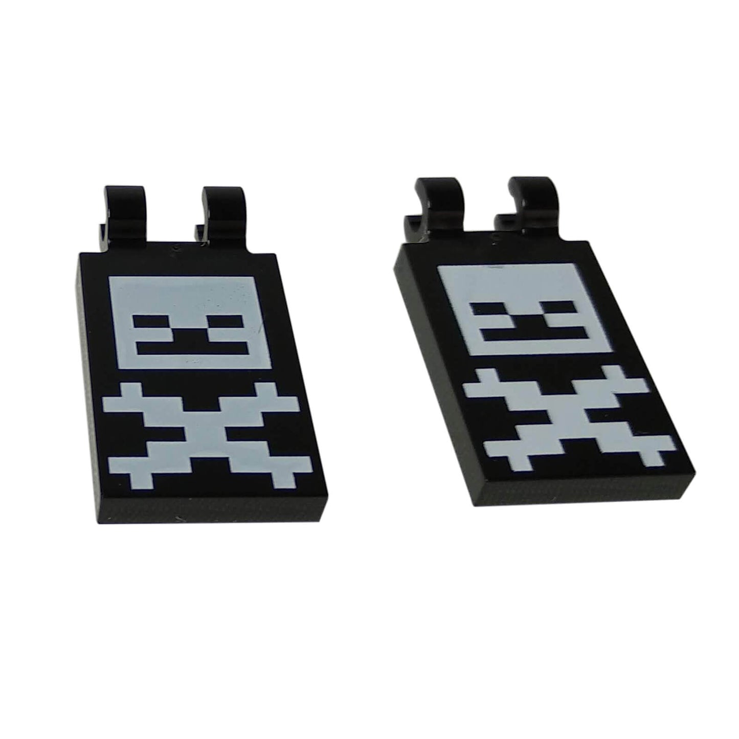 LEGO Minecraft Skull and Crossbones Pattern Tile 2 x 3 with Clips 30350pb076