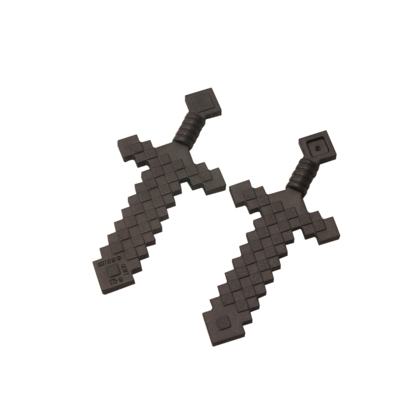 Two pearl dark gray LEGO Minecraft swords 18787.