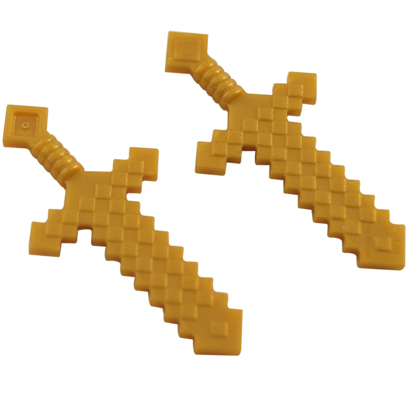Two pixelated pearl gold Minecraft swords 18787.