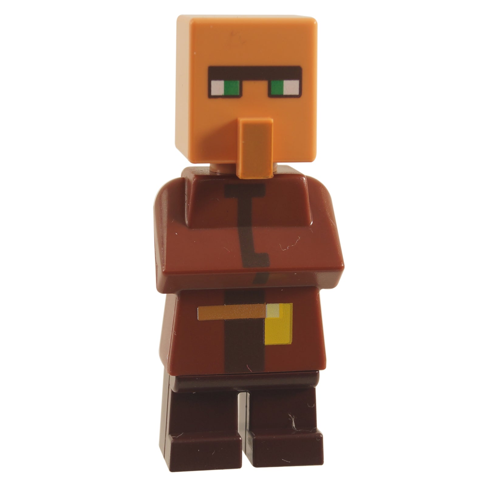 LEGO® Minecraft Villager minifigure min092 with dark tan pouch and large villager nose
