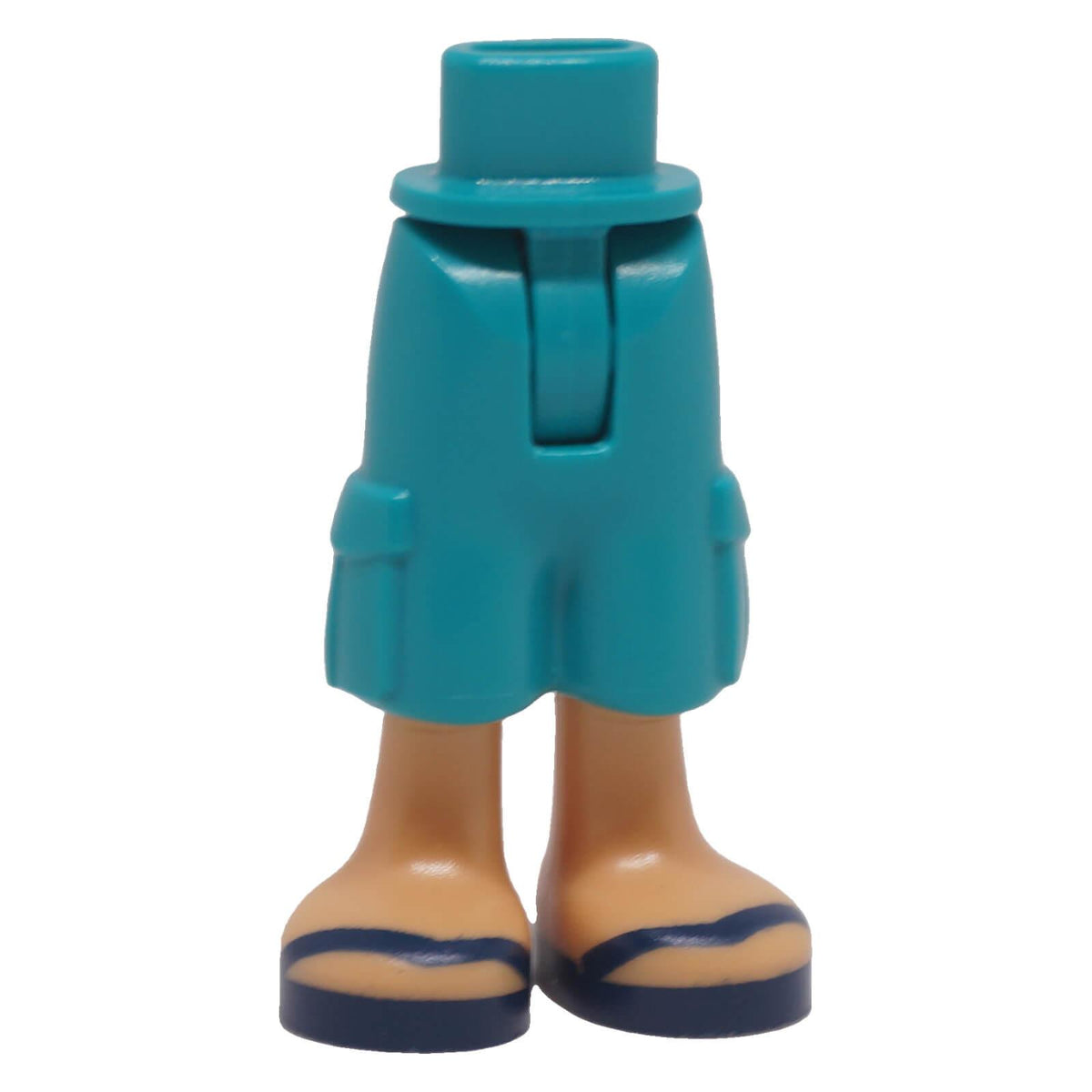 LEGO® mini-doll legs 35216bc00pb002 with cropped trousers, side pockets and printed sandals