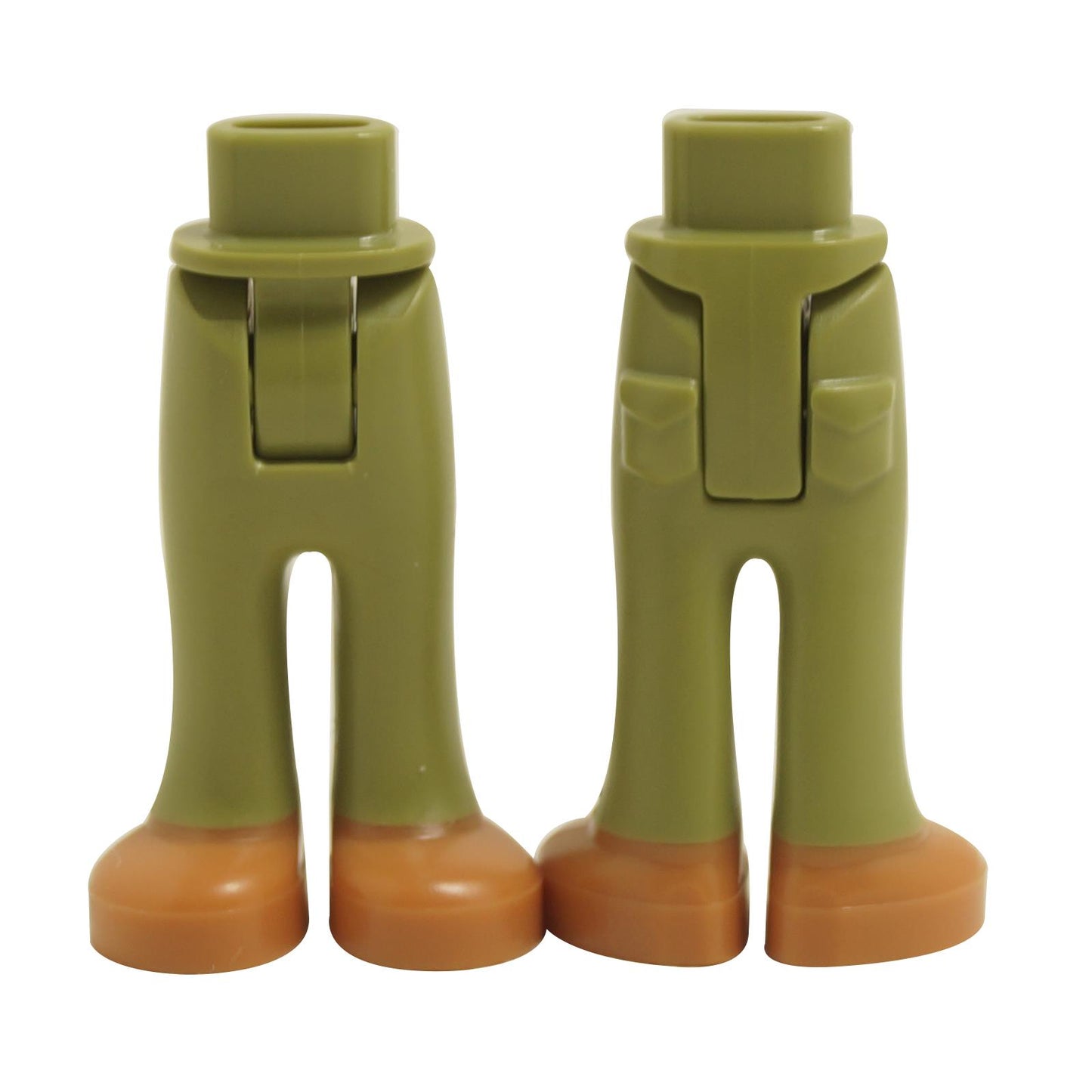 Mini doll legs with olive green pants and medium nougat shoes