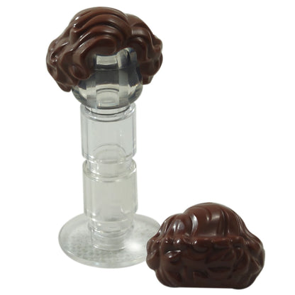 LEGO® Kobiece, krótkie, falowane włosy minifigurki z częścią boczną 11256 w kolorze ciemnobrązowym

