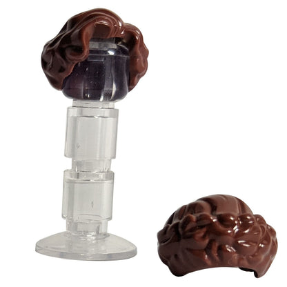 LEGO® Kobiece, krótkie, falowane włosy minifigurki z częścią boczną 11256 w kolorze czerwonawo-brązowym
