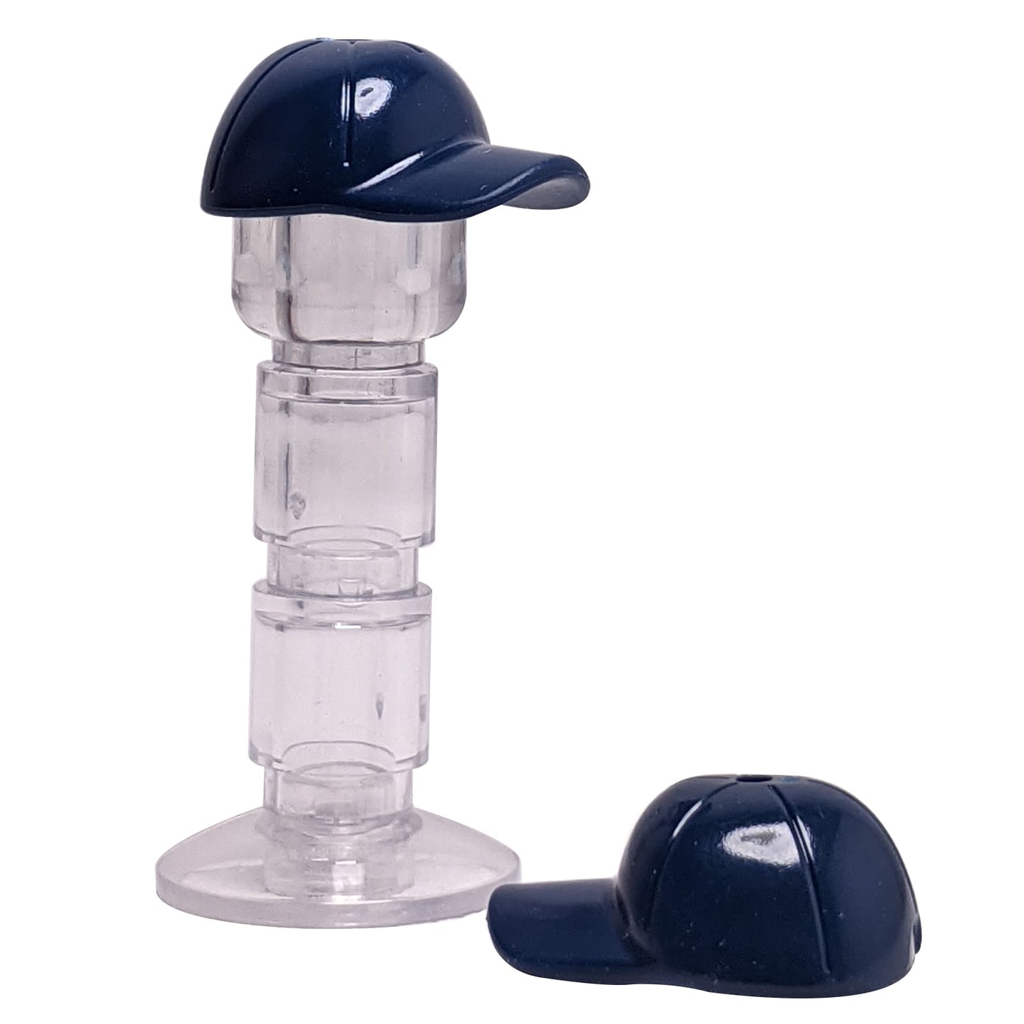 LEGO® minifigure cap with short curved bill, seams and top hole 11303 in dark blue
