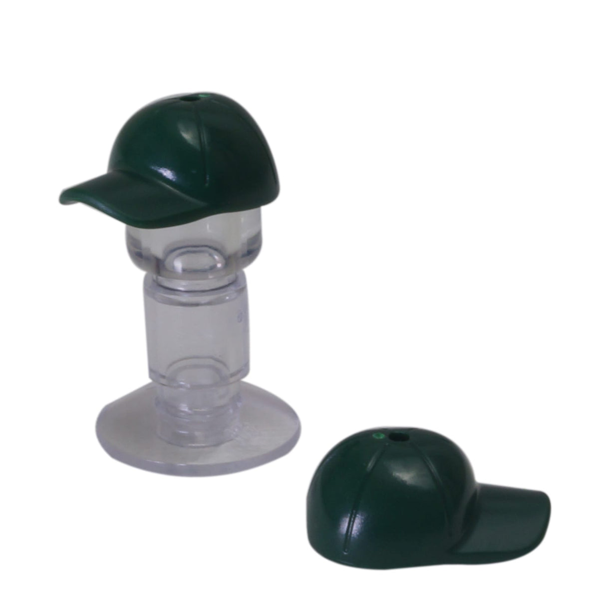 LEGO® Czapka na minifigurkę z krótkim zakrzywionym dziobem, szwami i górnym otworem 11303 w kolorze ciemnozielonym
