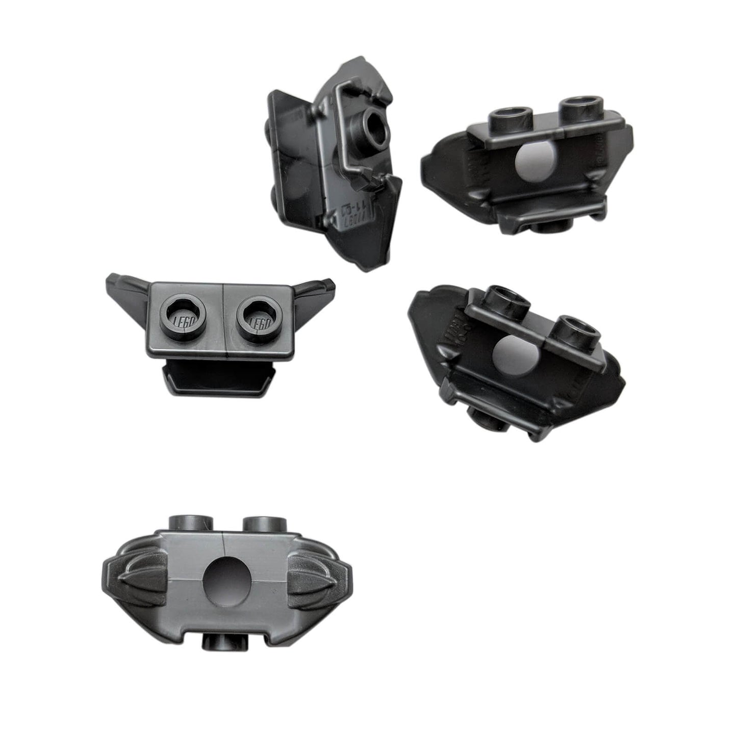 LEGO® Minifigure Armor Shoulder Pads with front stud and two back studs part 11097 flat silver