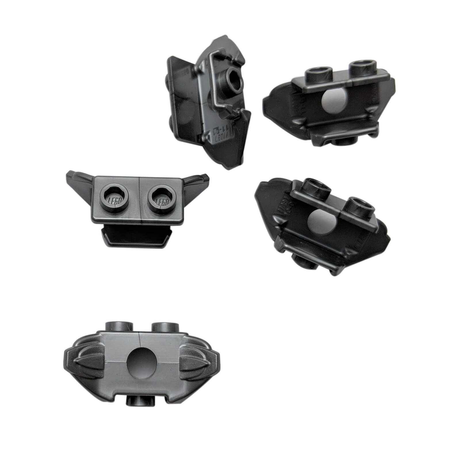 LEGO® Minifigure Armor Shoulder Pads with front stud and two back studs part 11097 flat silver