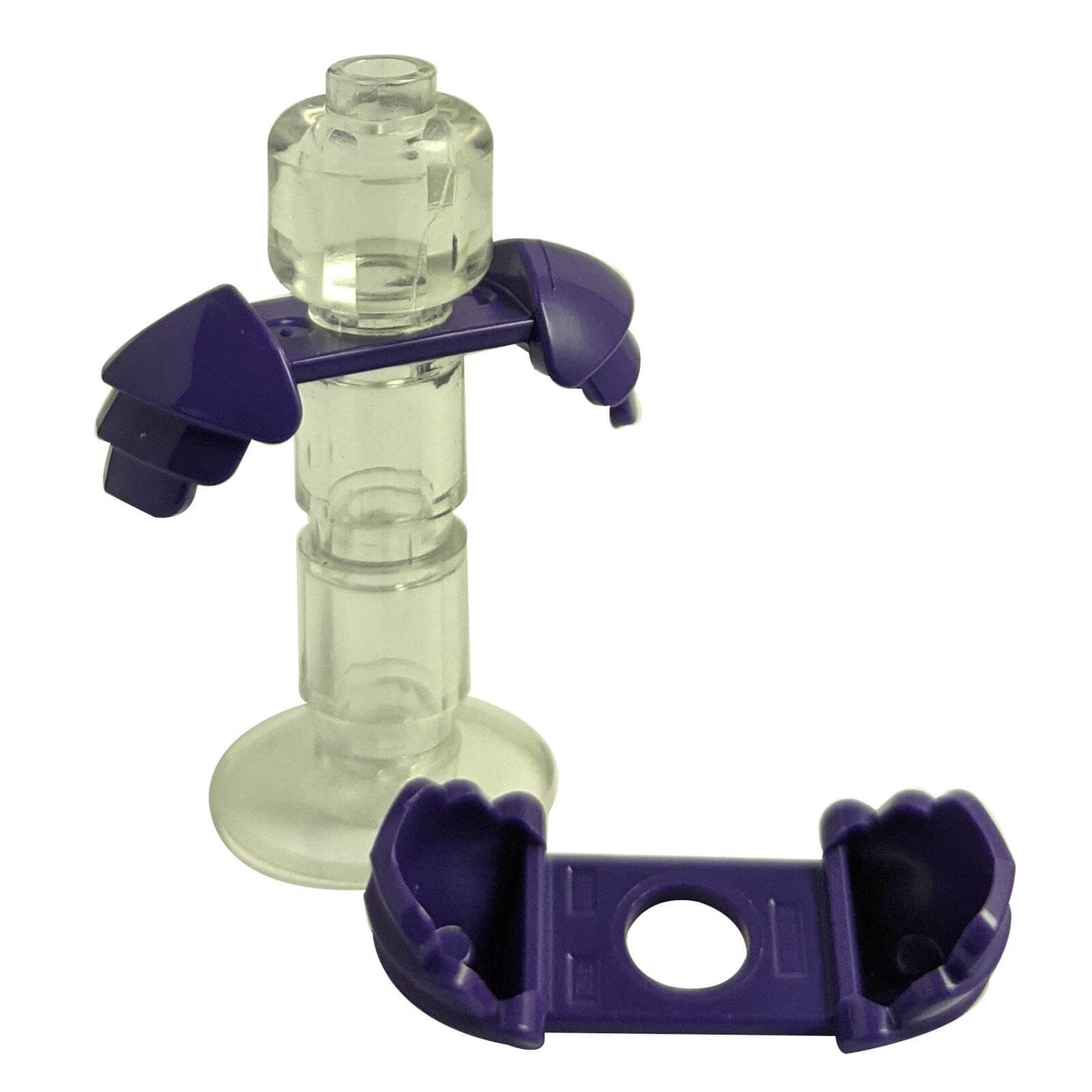 minifigure ridged shoulder armor dark purple accessory piece
